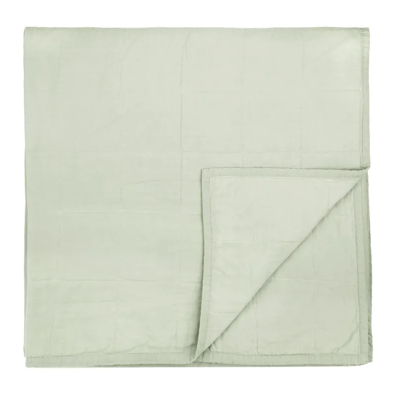 Hebden Quilted Washed Cotton Bedspread Bay Green