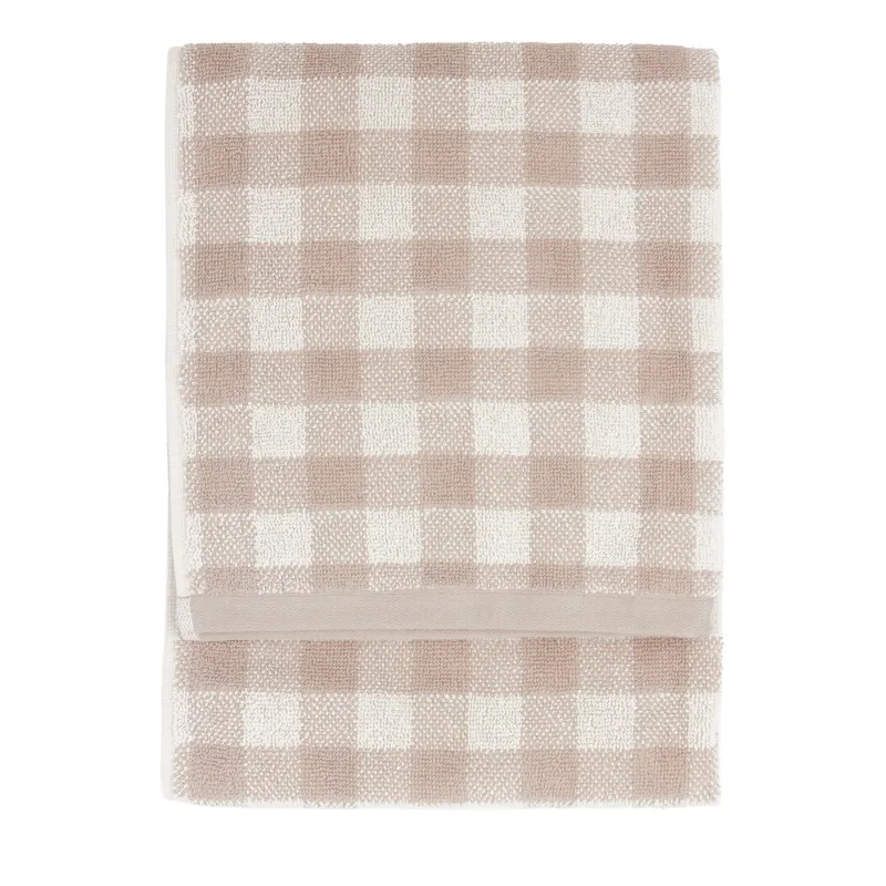 Barton Gingham Check Towels Natural XL Bath Sheet