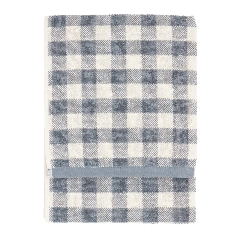 Barton Gingham Check Towels Blue XL Bath Sheet
