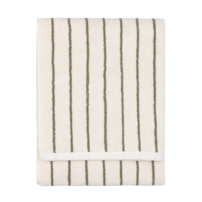 Hebden Narrow Stripe 100% Cotton Towels Olivel XL Bath Sheet