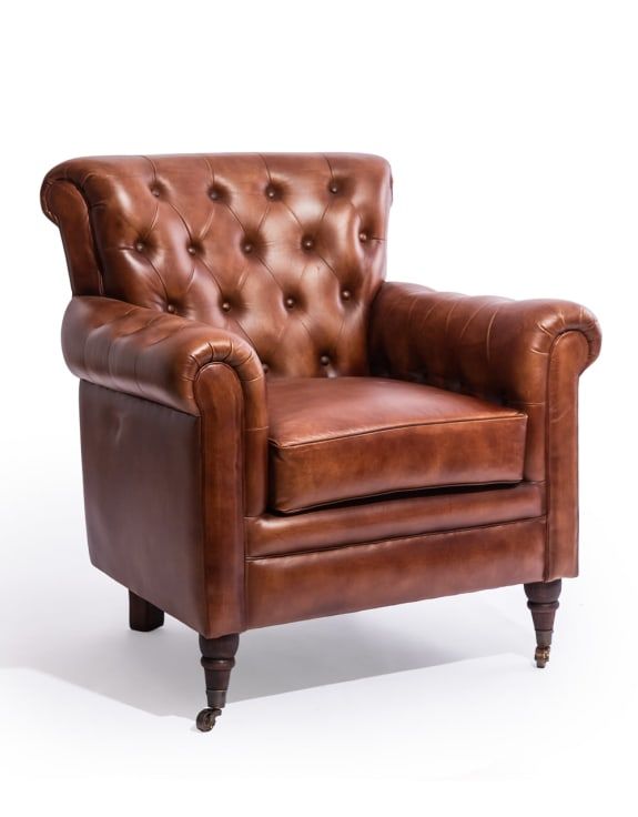 Vintage Leather Chesterfield Armchair