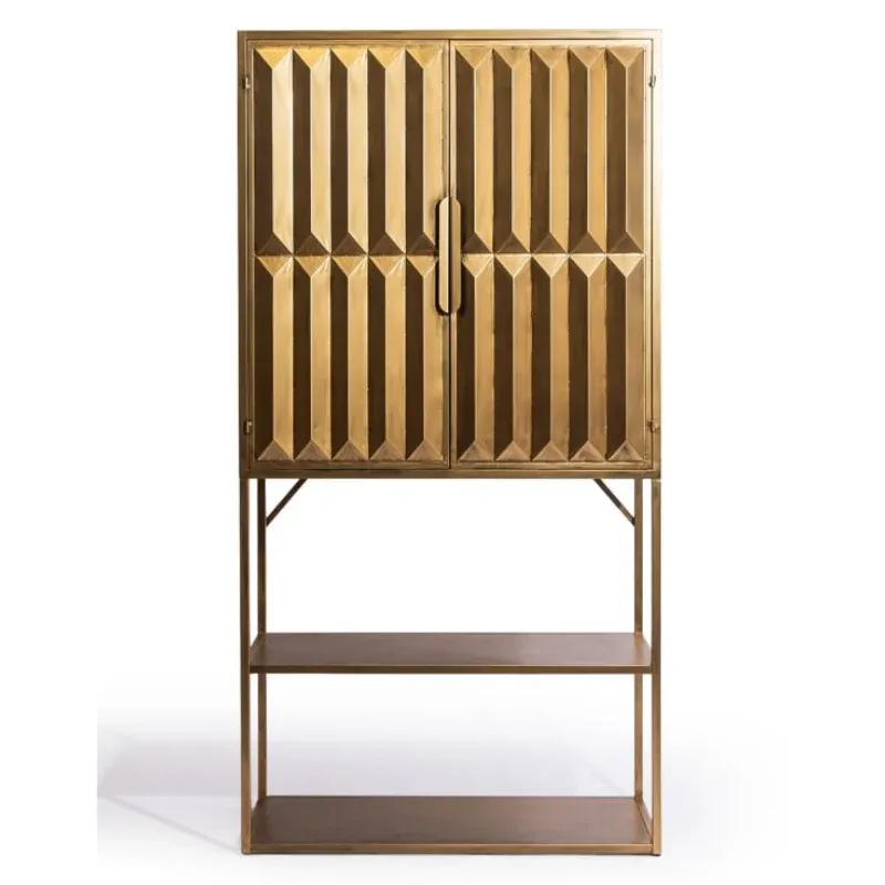 Industrial Gold "Fitzgerald" Extra-Tall Cabinet with Shelves