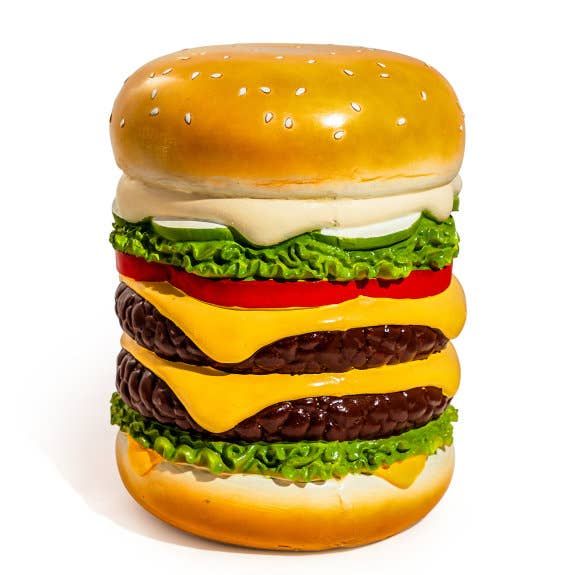 2 X Burger Stack Ornamental Table /Sculpture /Stool