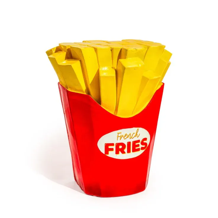 2 X Box of Fries Ornamental Table / Sculpture / Stool