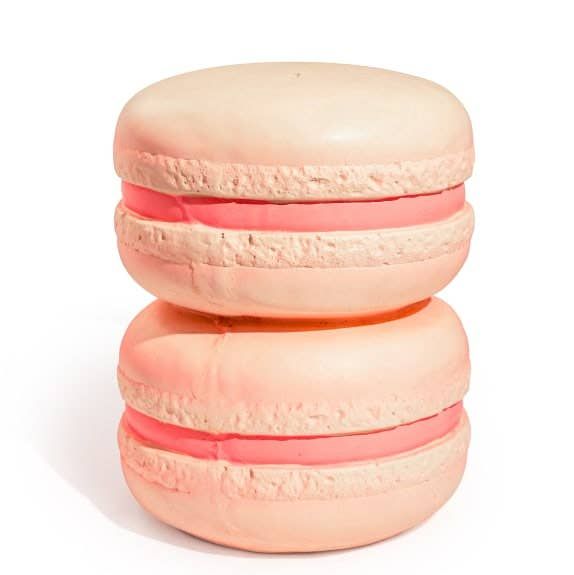 2 X Pink Macaroon Stack Side Table / Sculpture / Stool