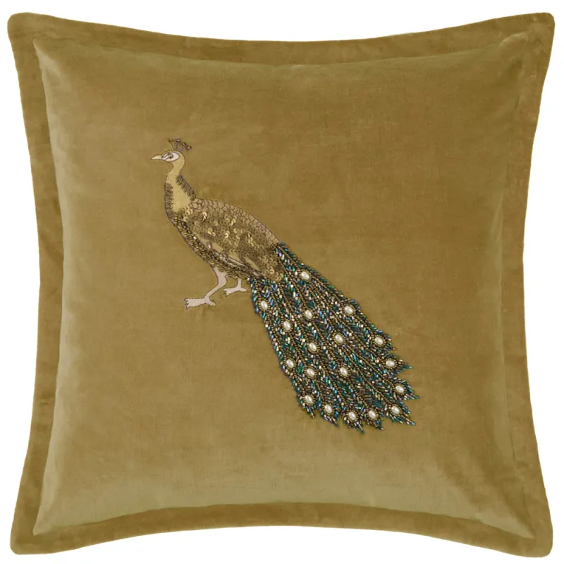 Mayura Embroidered Cushion Mustard