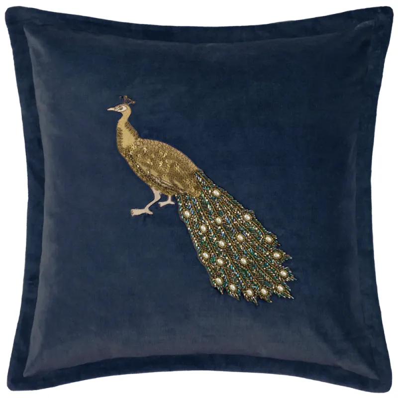 Mayura Embroidered Cushion Midnight