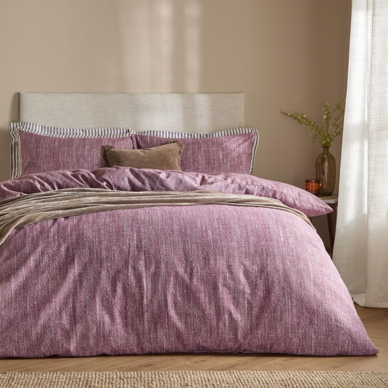 Harris Brushed Cotton Duvet Cover Set Beetroot