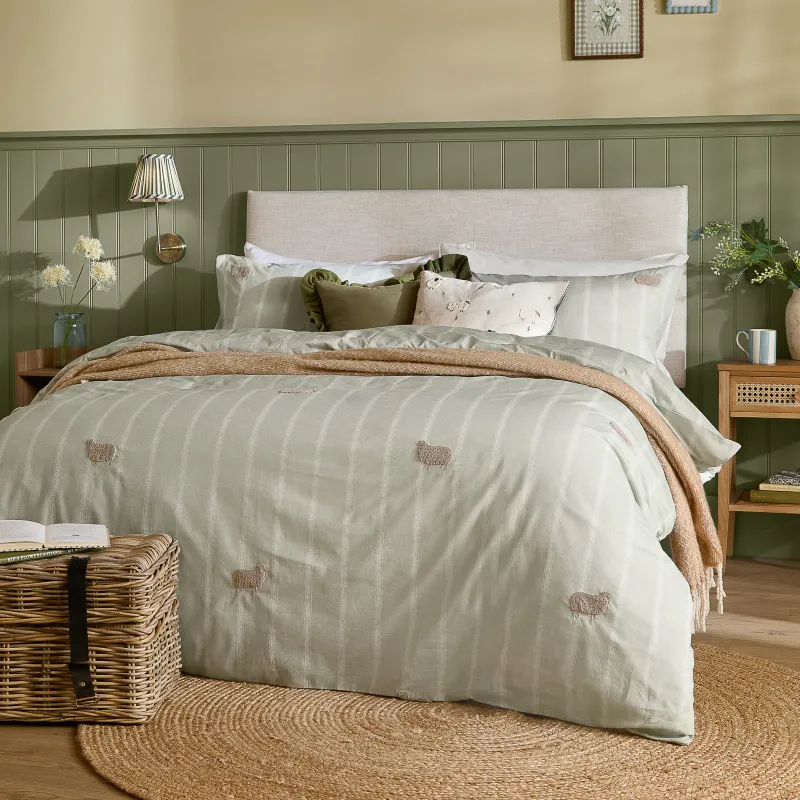 Ramble Sheep Duvet Cover Set Sage