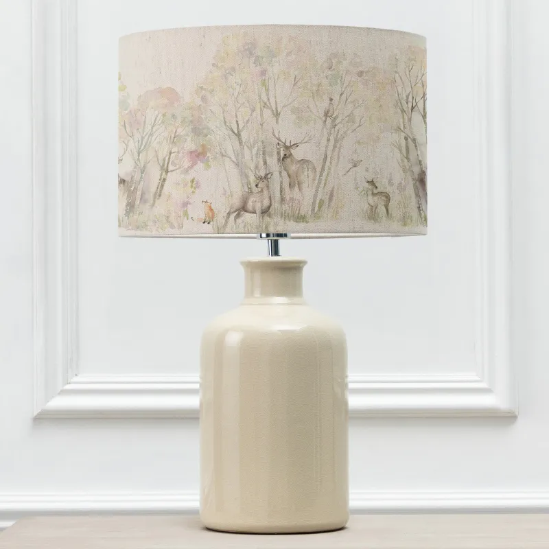 Enchanted Forest Eva & Elspeth Complete Table Lamp Cream/Forest