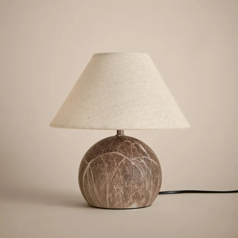 Austell Round Wired Table Lamp Espresso Brown