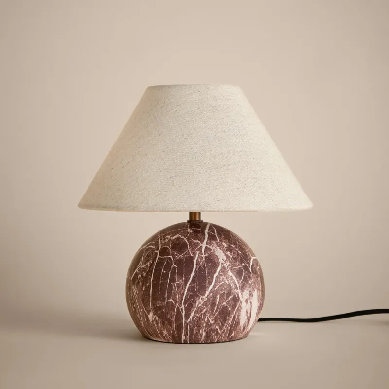 Austell Round Wired Table Lamp Rosso
