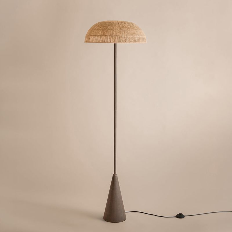 Purbeck Hemp String Floor Lamp Espresso Brown