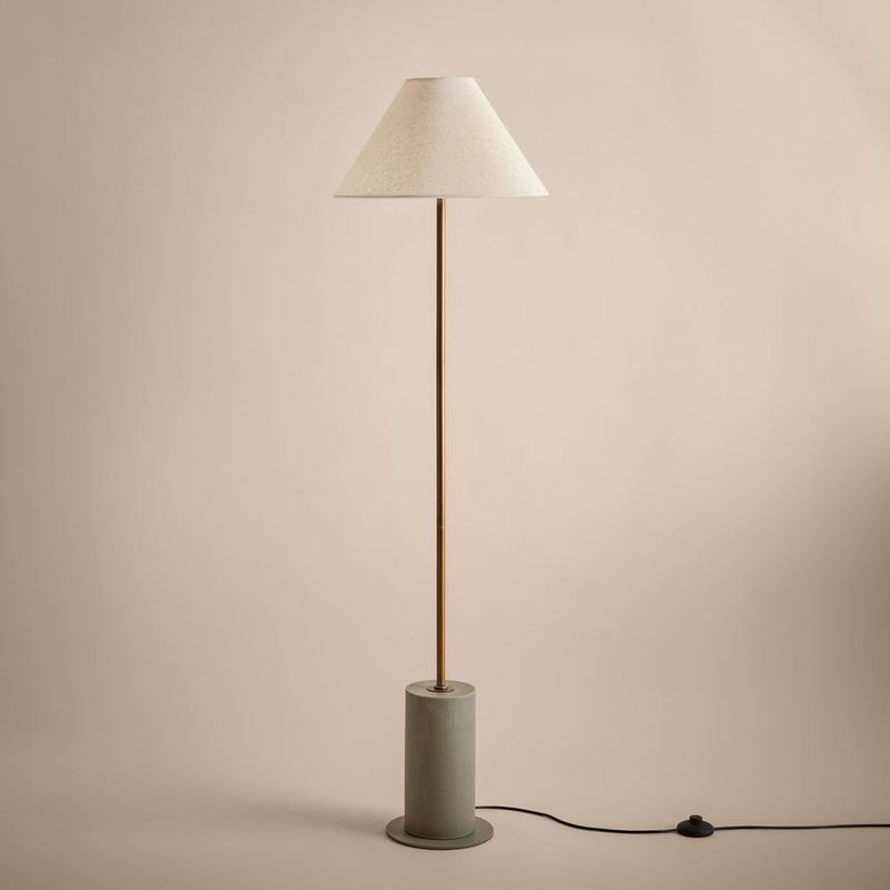 Finn Tall Wired Floor Lamp Olive