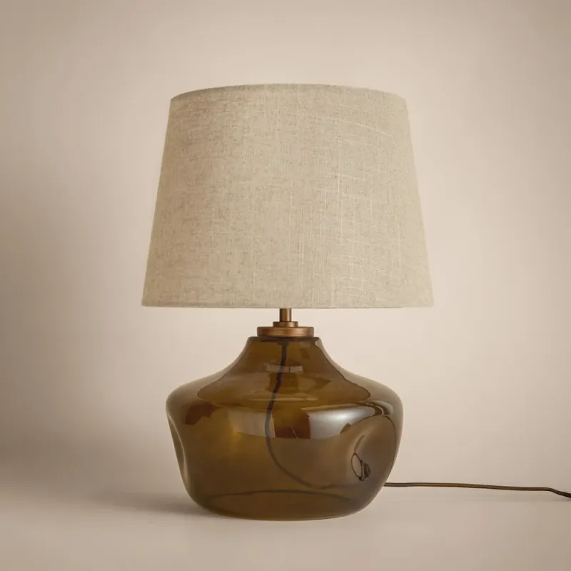 Penryn Glass Wired Table Lamp Moss