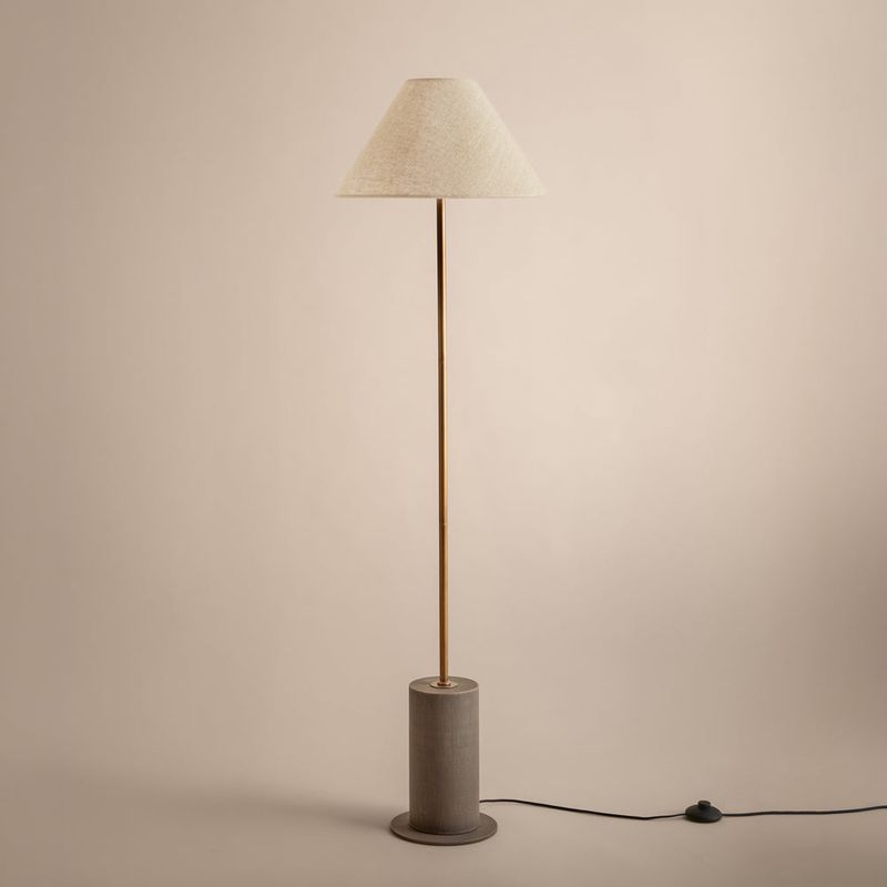Finn Tall Wired Floor Lamp Espresso Brown
