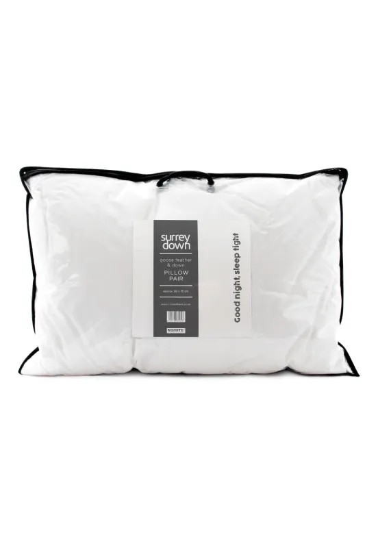 Surrey Down Goose Feather and Down Soft Pillow (2 Pack)