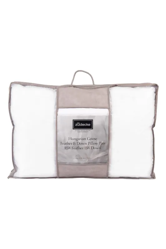 Die Zudecke Hungarian Goose Feather and Down Soft Pillow (2 Pack)