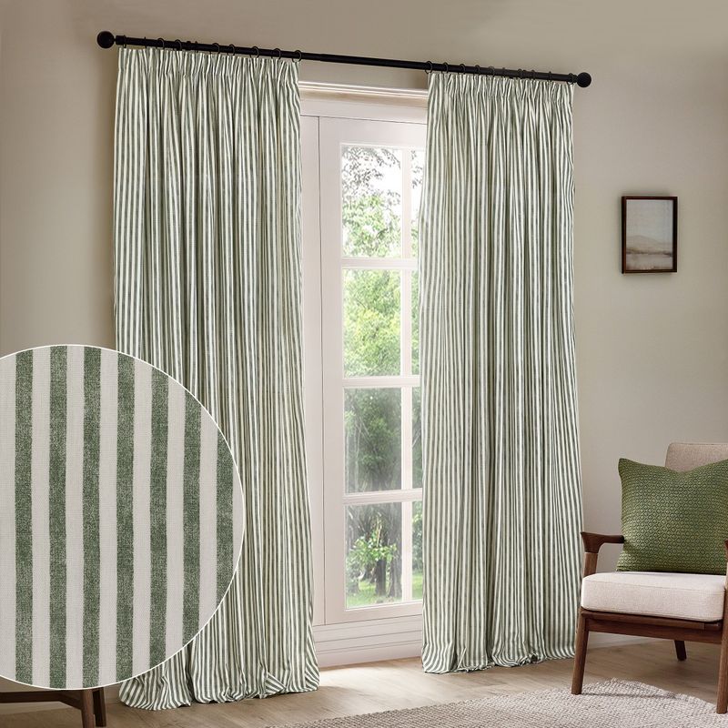 Hebden 100% Cotton Blackout Pencil Pleat Curtains Forest Green