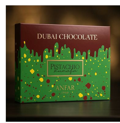 DUBAI PISTACHIO KUNAFA ANFAR 100ml AND CHOCOLATE 150 GRAM