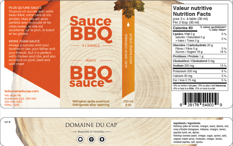 Sauce BBQ à l'érable 2L