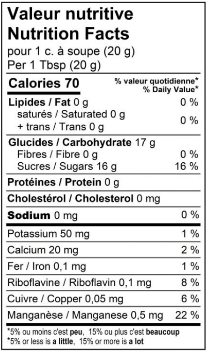 Beurre d'érable biologique 500g