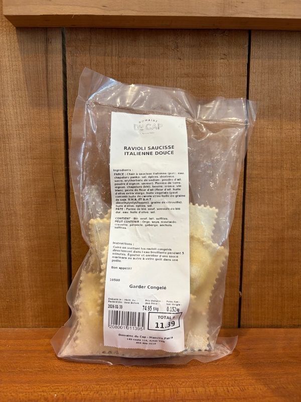 Ravioli saucisse italienne douce Ravioli saucisse italienne douce