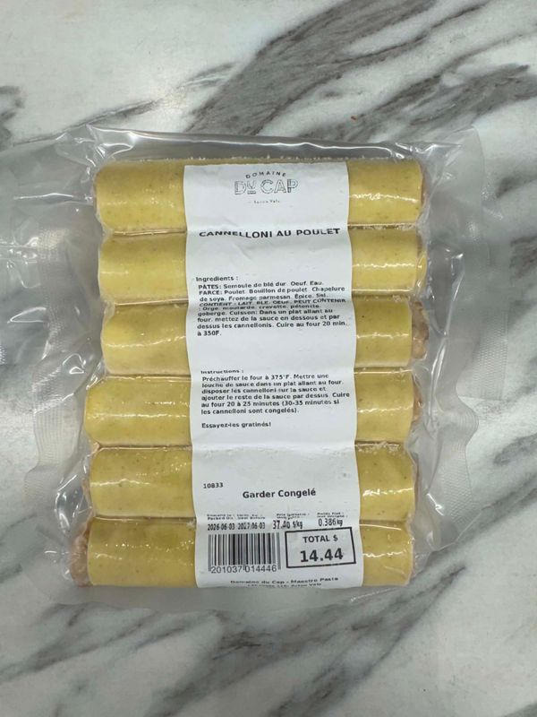 Cannelloni au poulet - congelés Cannelloni au poulet - congelés