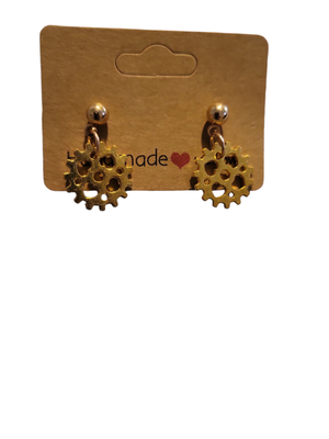 Gear earrings Gold