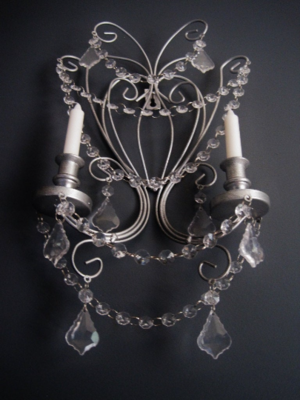 PAIR 2 Downtown Getaway Candle Wall Sconces in Antiqued Silver Set of 2 MADE To ORDER