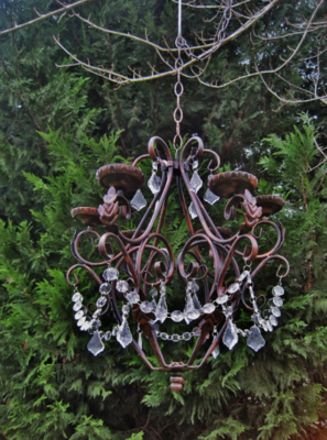 Hand-painted Oil Rubbed Bronze N Clear Queen Candle Chandelier MADE TO ORDER