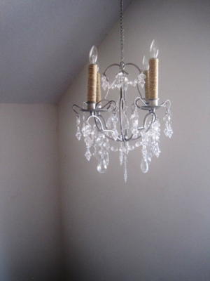 Lush Pizazz Silver 4 Candle Chandelier MADE TO ORDER