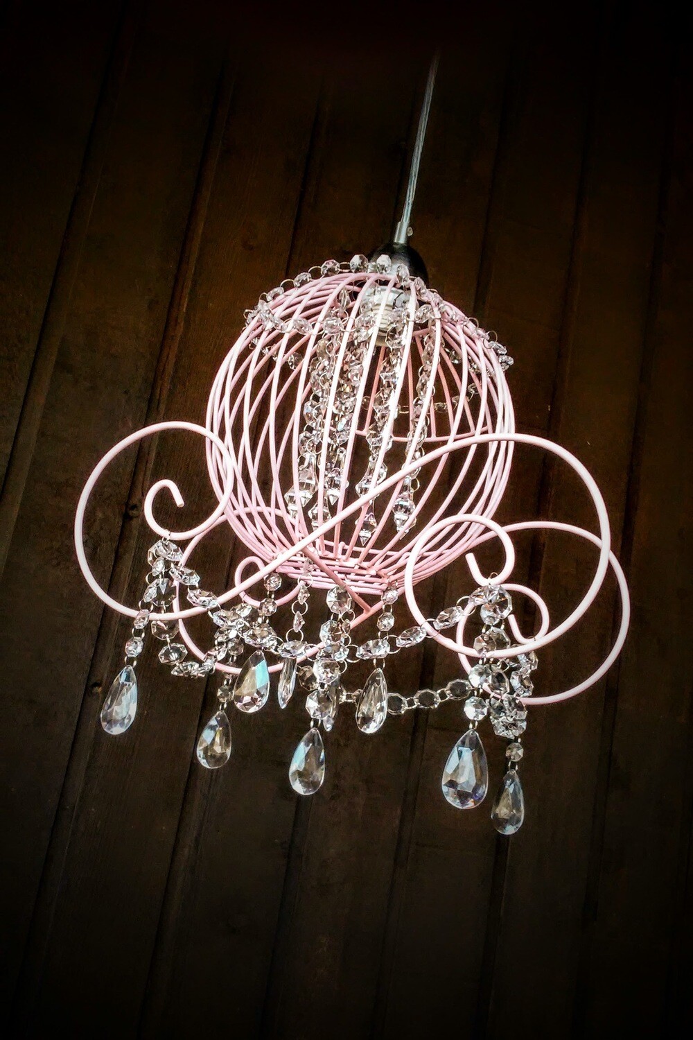 Pink Princess Cinderella Carriage Chandelier Pendant Lamp MADE TO ORDER
