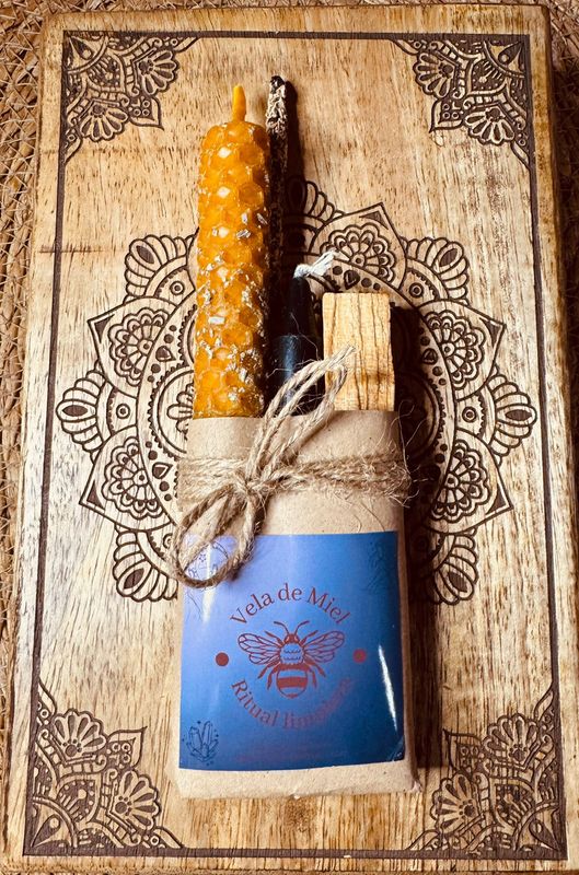 Ritual vela de miel herbolea ritualizada para la limpieza energética