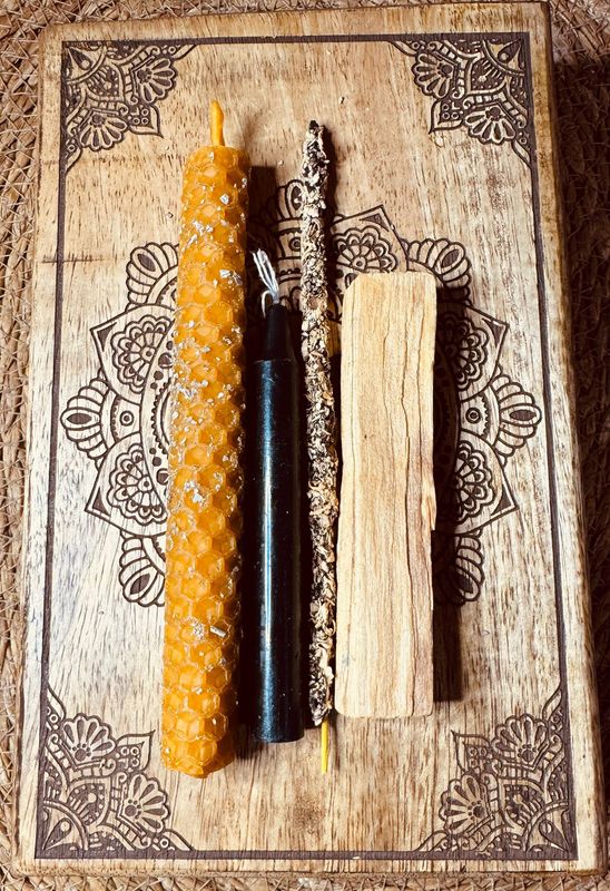 Ritual vela de miel herbolea ritualizada para la limpieza energética