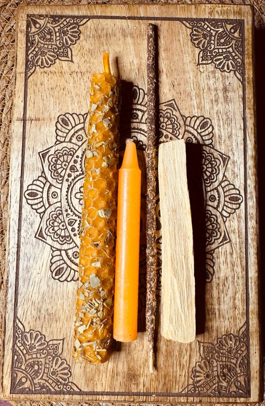 Ritual vela de miel herbolea ritualizada para potenciar y fortalecer los negocios