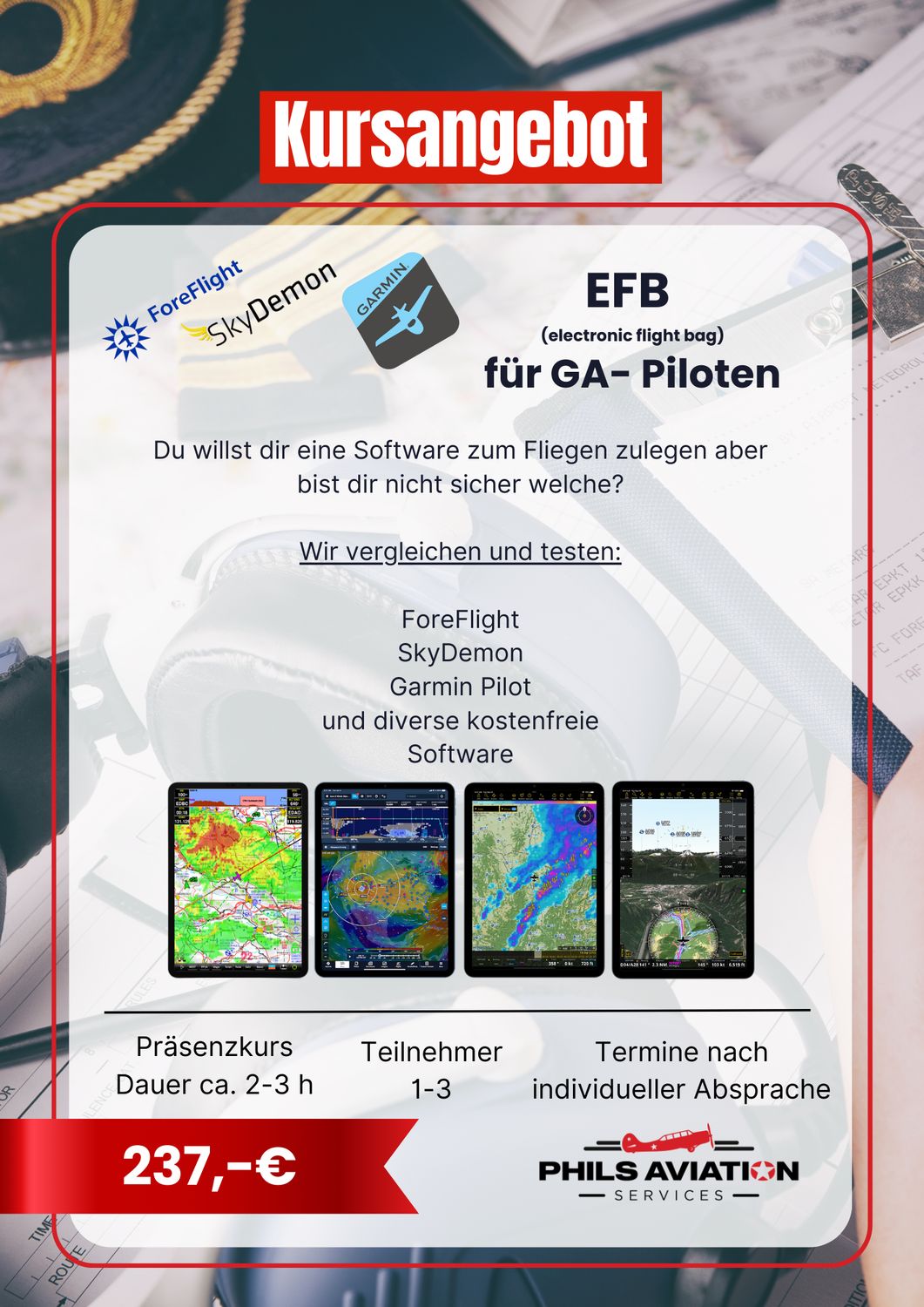 EFB (electronic flight bag) für GA Piloten, die richtige Wahl