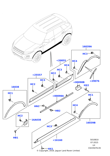 Range Rover Evoque Door Moulding External