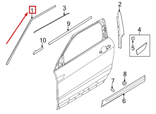 RANGE ROVER EVOQUE L538 Front Left Upper Reveal Molding LR055825 NEW GENUINE RANGE ROVER EVOQUE L538 Front Left Upper Reveal Molding LR055825 NEW GENUINE