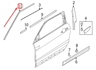 RANGE ROVER EVOQUE L538 Front Left Upper Reveal Molding LR055825 NEW GENUINE