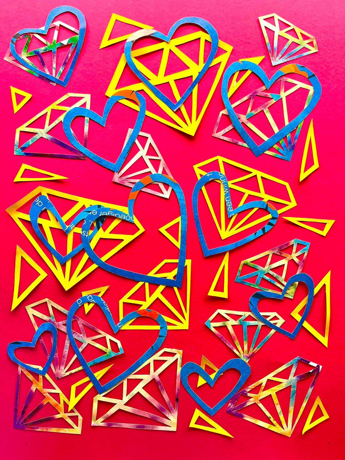 Diamond Hearts Pink/Blue