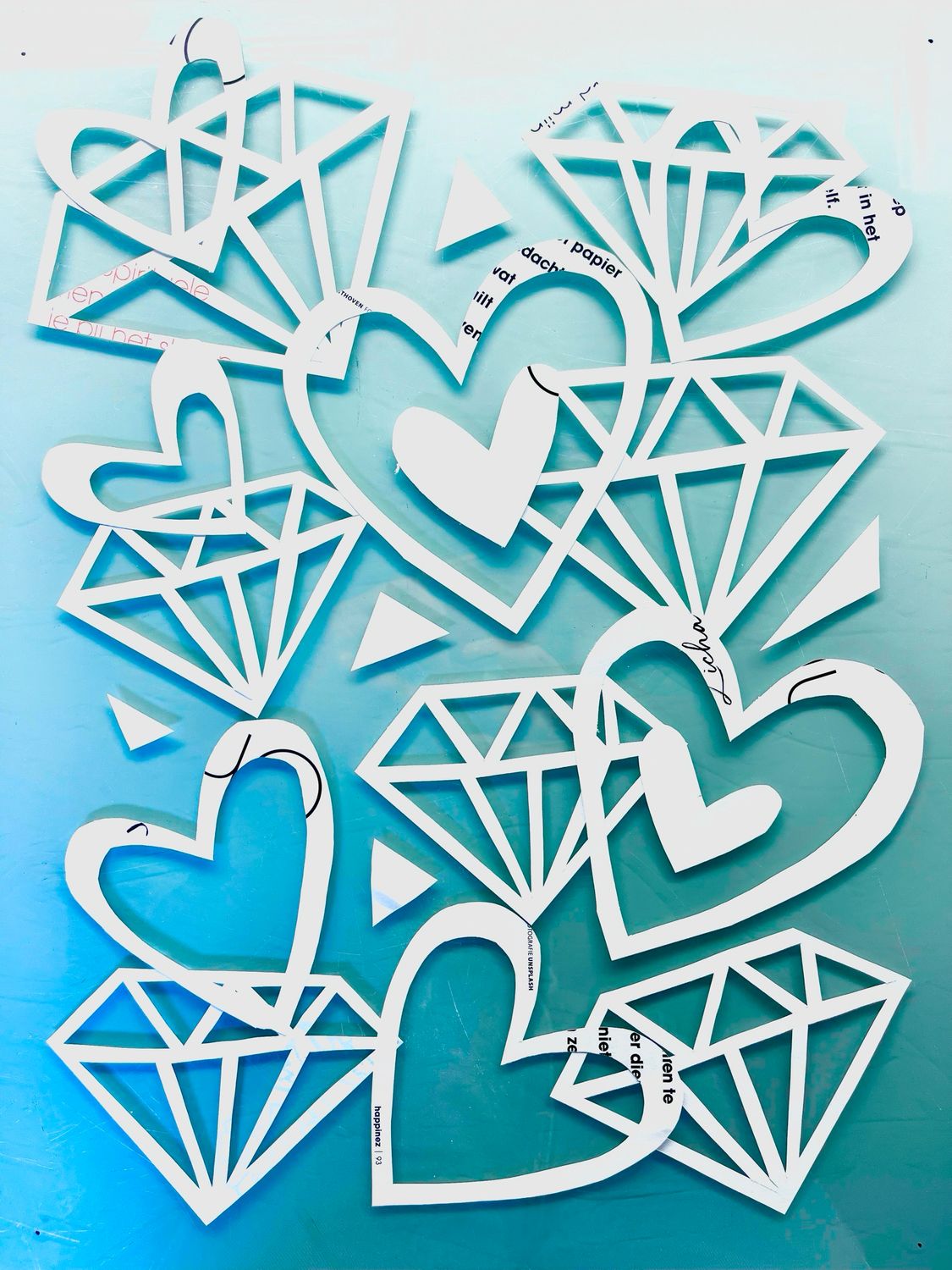 White Hearts and Diamonds