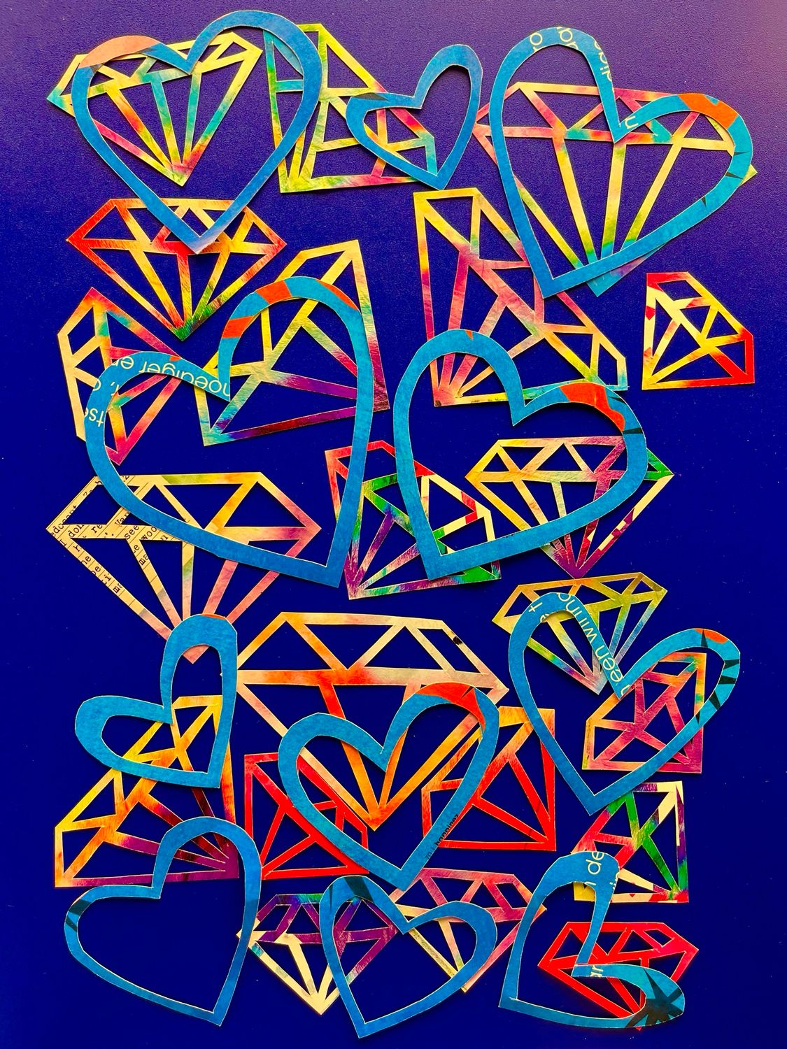 Diamond Hearts Blue/Blue