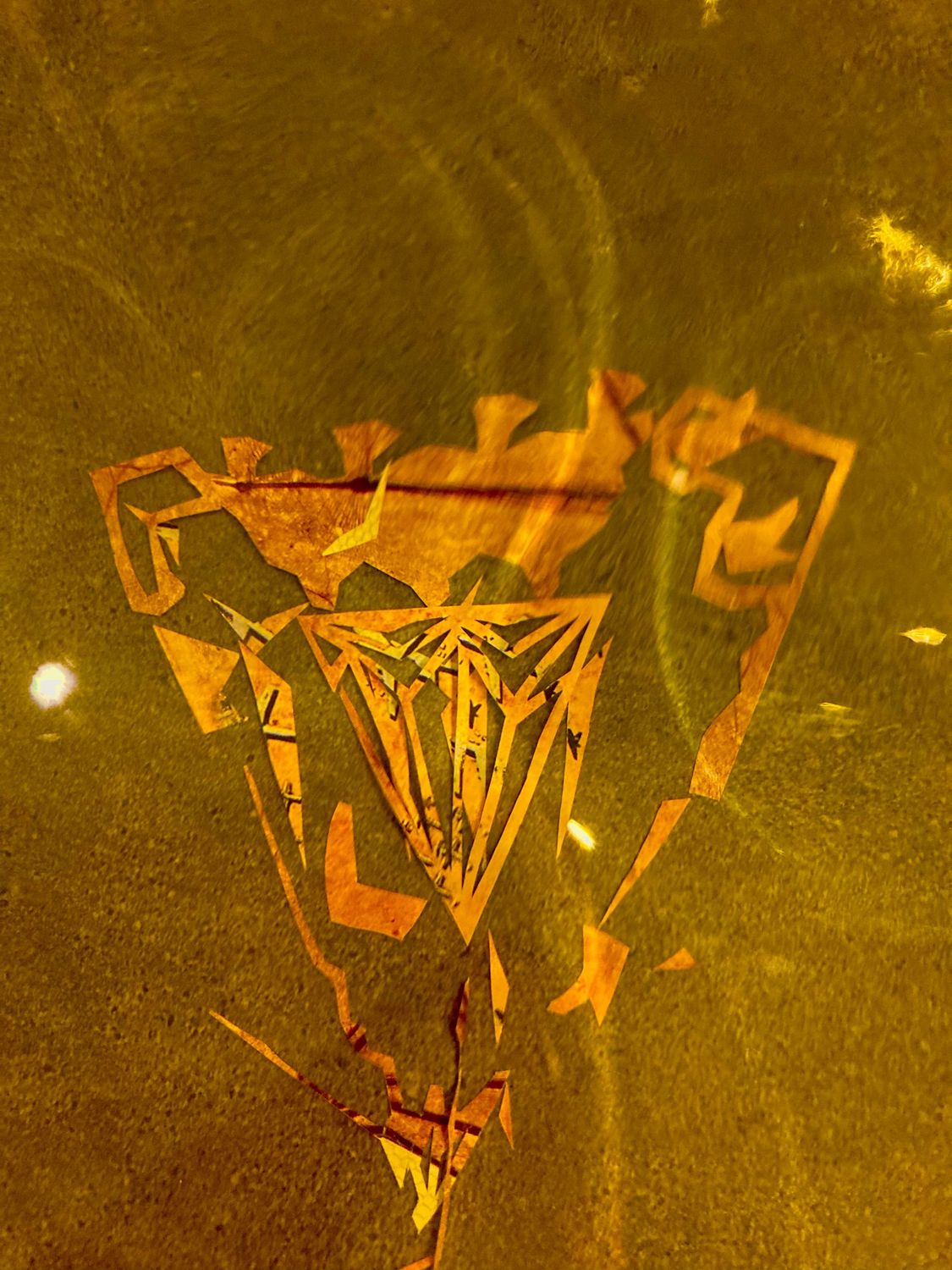 Golden Diamond – Gold Mixed-Media Art