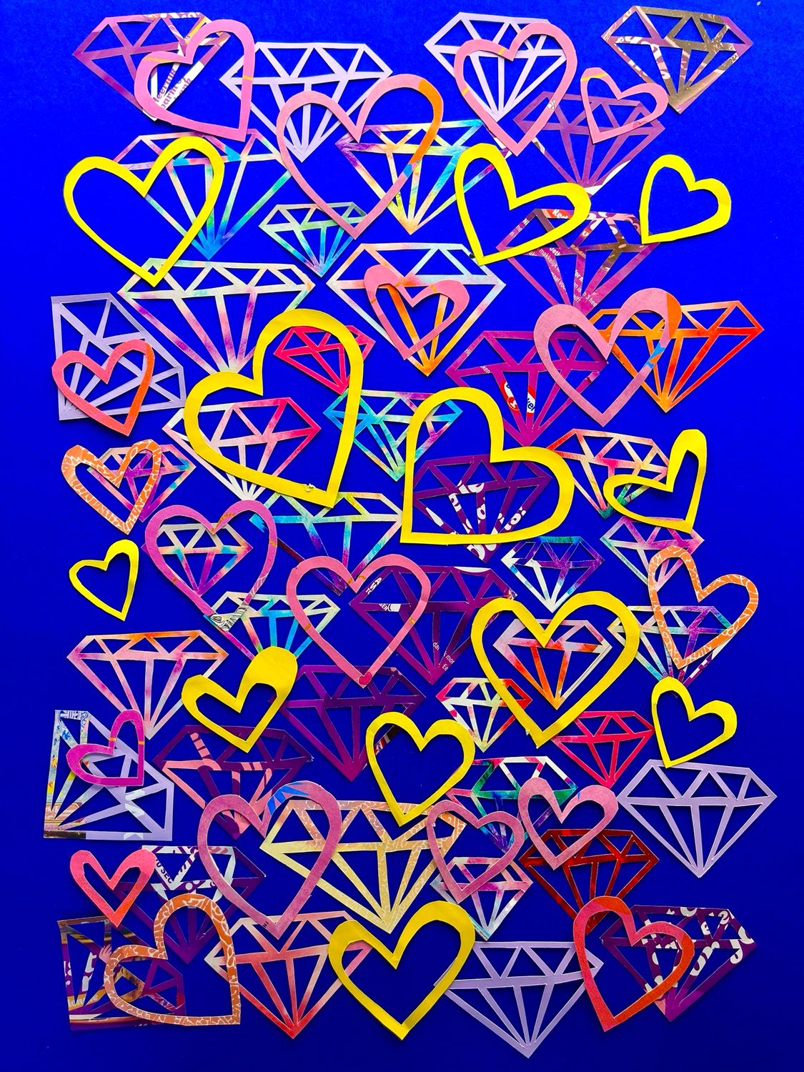 Hearts and Diamond Blue/Rainbow