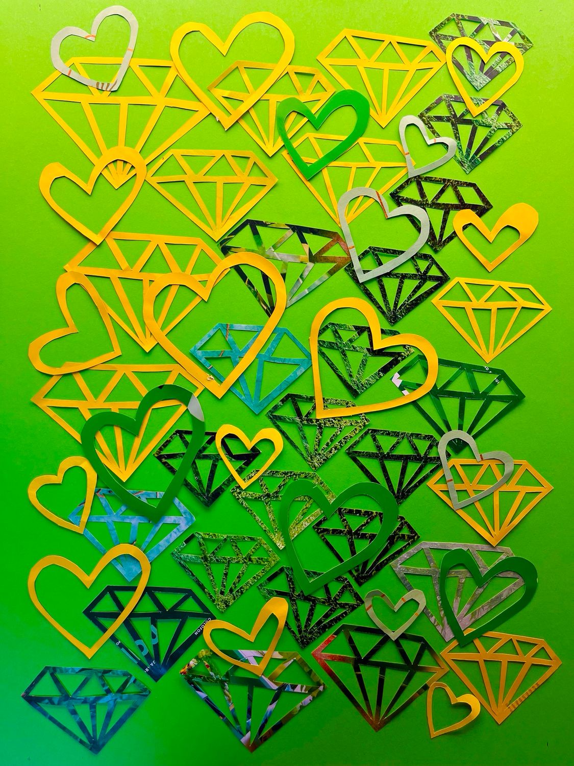 Hearts and Diamonds Green/Yellow