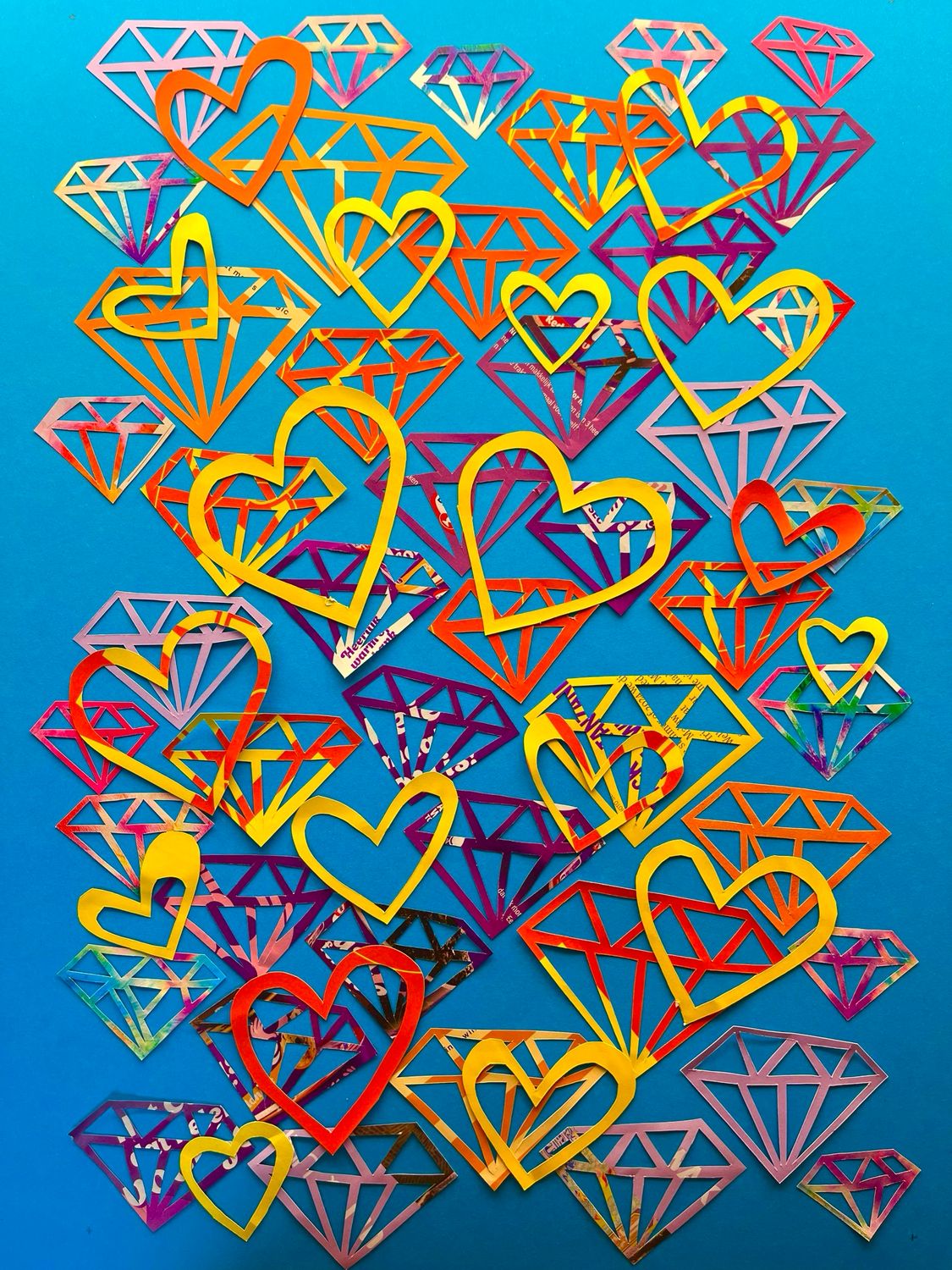 Hearts and Diamonds Blue/Orange