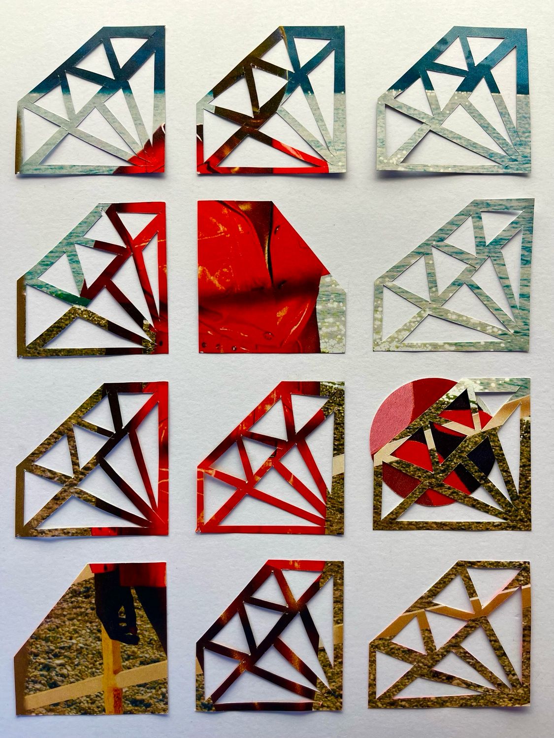 Diamond Grid Lady in Red