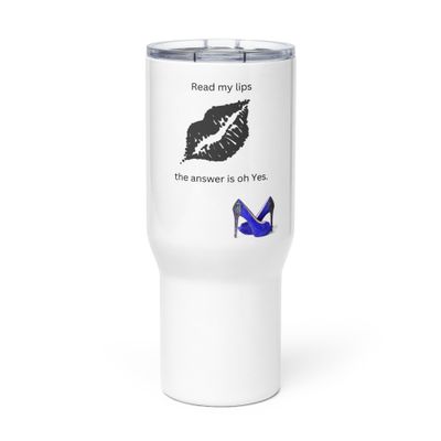 White Travel Cup with Handle