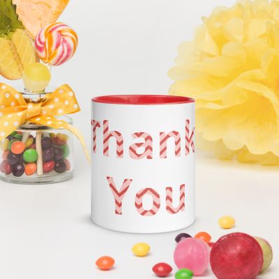 White Ceramic Cup with Color Inside